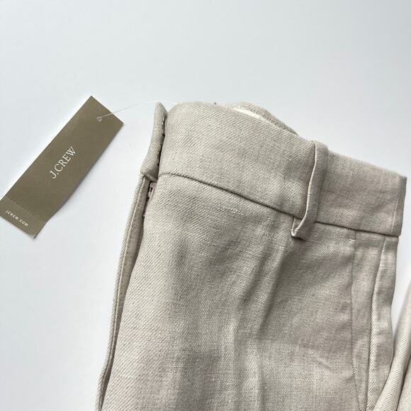 J.Crew Carolina Flare Pant in Stretch Linen Blend Flax Ivory Size 4 NWT - Picture 7 of 9